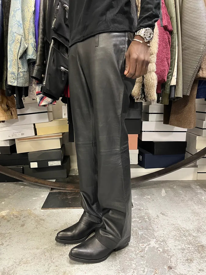 2000s Prada Black Leather Pants jBDdEcL 1