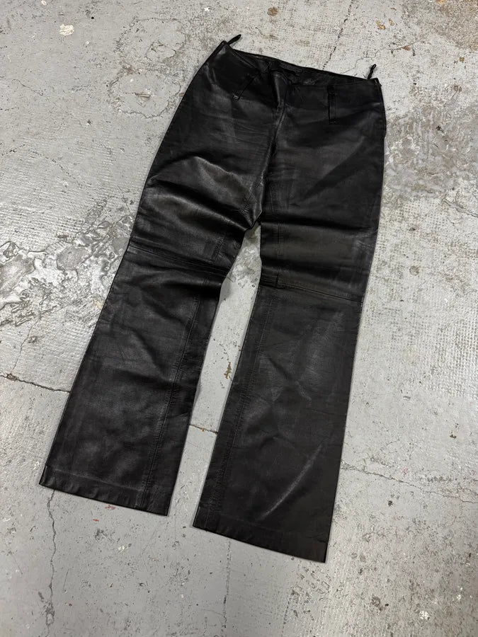 2000s Prada Black Leather Pants jBDdEcL 3