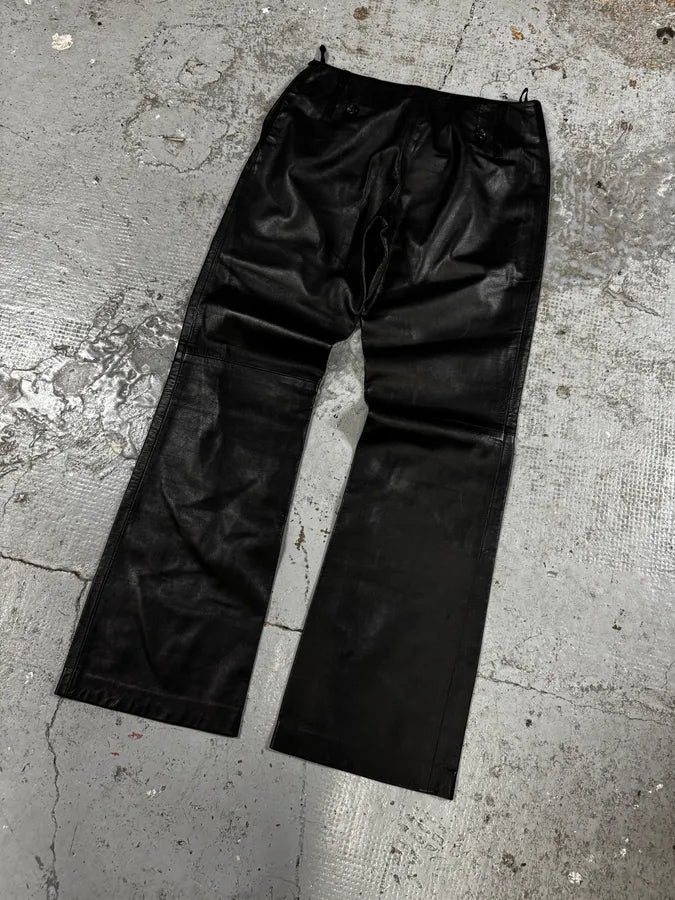 2000s Prada Black Leather Pants jBDdEcL 6
