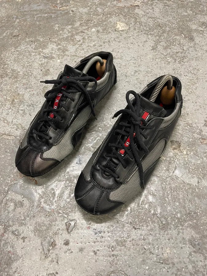 2000s Prada Black Leather Sport Low Sneakers (40eu/us7) kPiJSVH 2