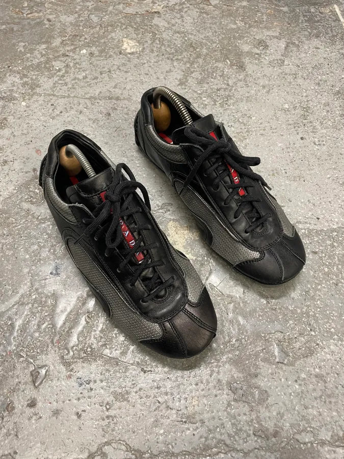 2000s Prada Black Leather Sport Low Sneakers (40eu/us7) kPiJSVH 3
