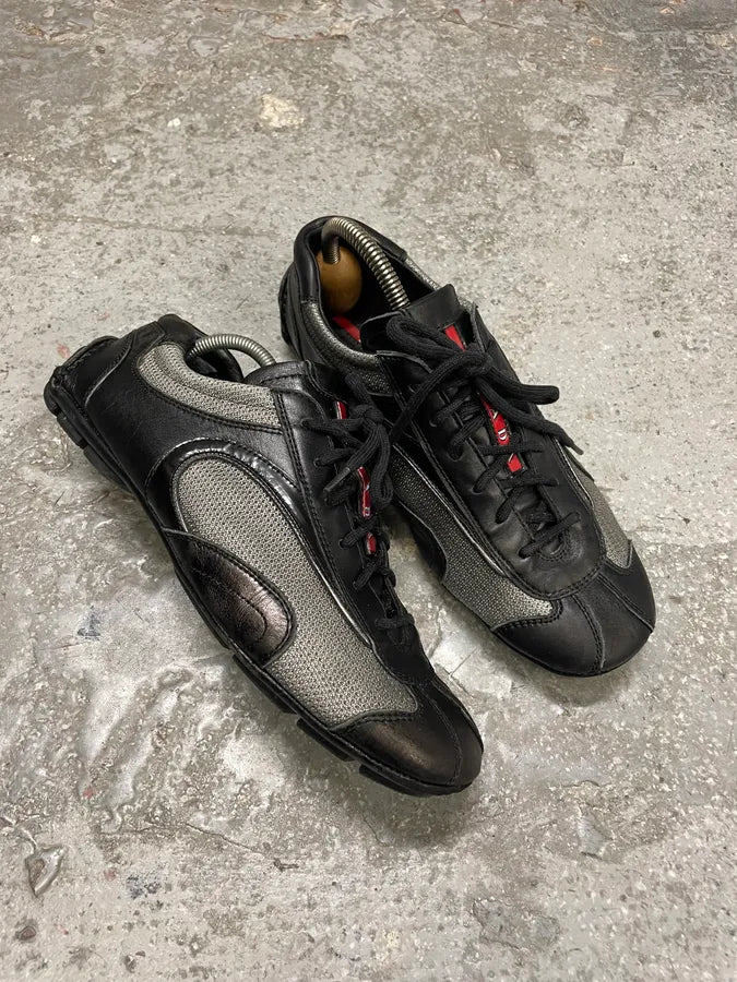 2000s Prada Black Leather Sport Low Sneakers (40eu/us7) kPiJSVH 4