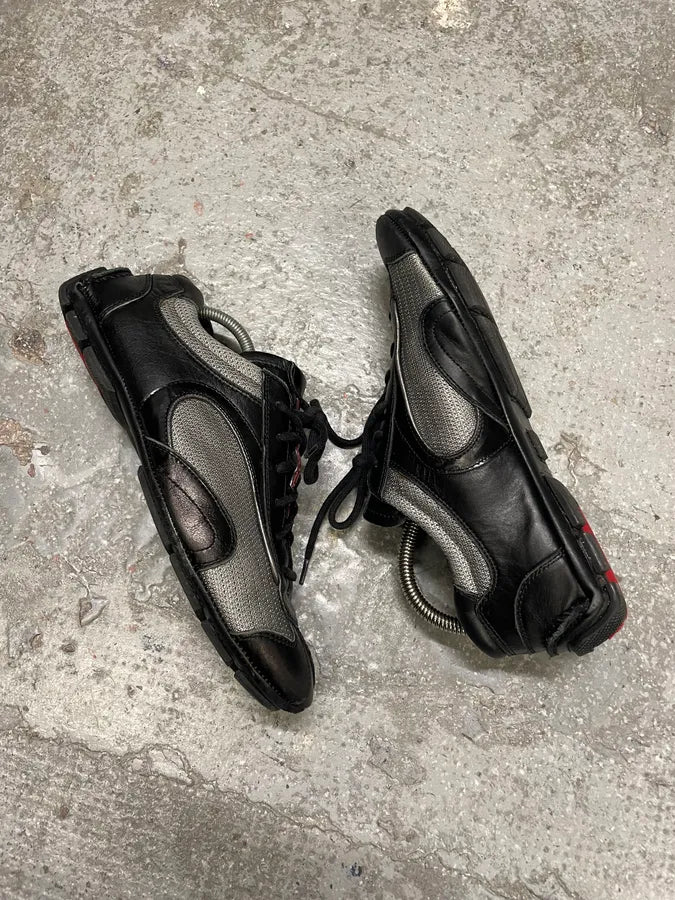2000s Prada Black Leather Sport Low Sneakers (40eu/us7) kPiJSVH 5