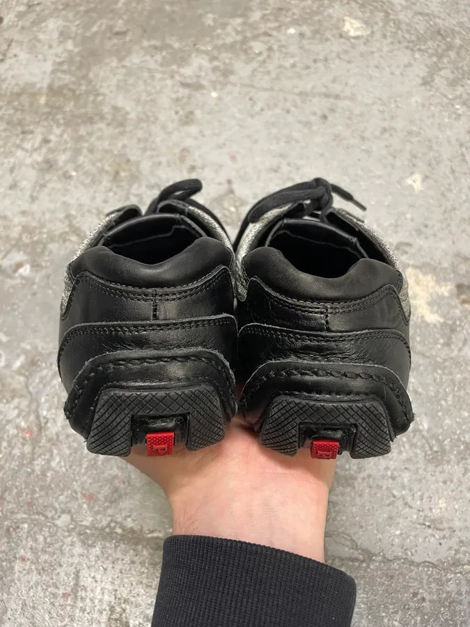 2000s Prada Black Leather Sport Low Sneakers (40eu/us7) kPiJSVH 6