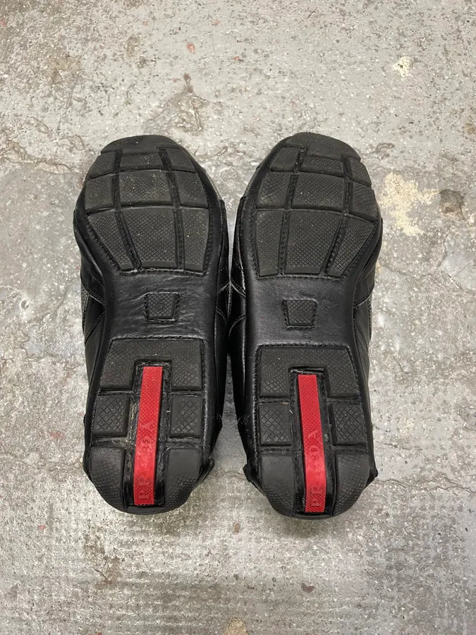 2000s Prada Black Leather Sport Low Sneakers (40eu/us7) kPiJSVH 7