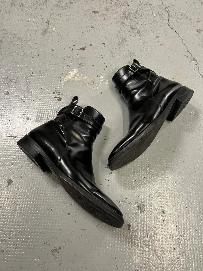 2000s Prada Black Leather Straps Boots iPwnfGQ 1