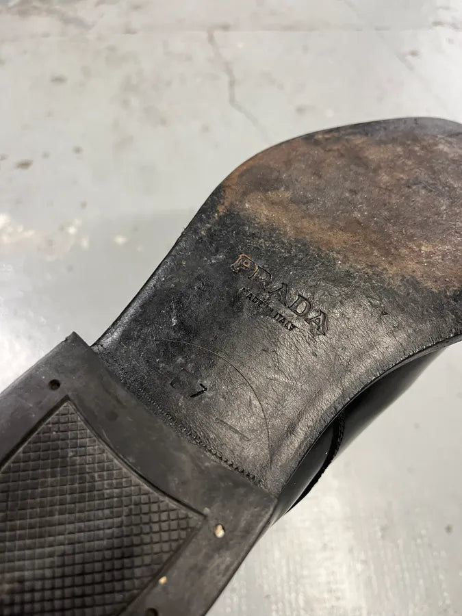 2000s Prada Black Leather Straps Boots iPwnfGQ 7