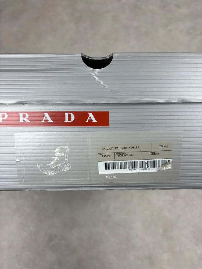 FW1999 Prada Dark Brown Leather Straps Vibram High Boots lJnQlID 11