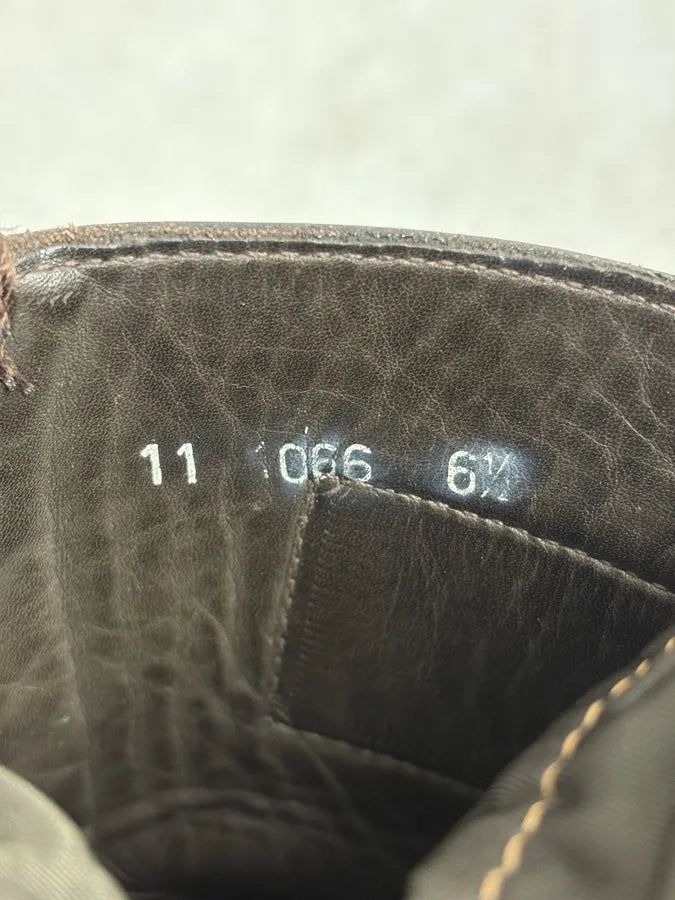 FW1999 Prada Dark Brown Leather Straps Vibram High Boots lJnQlID 10