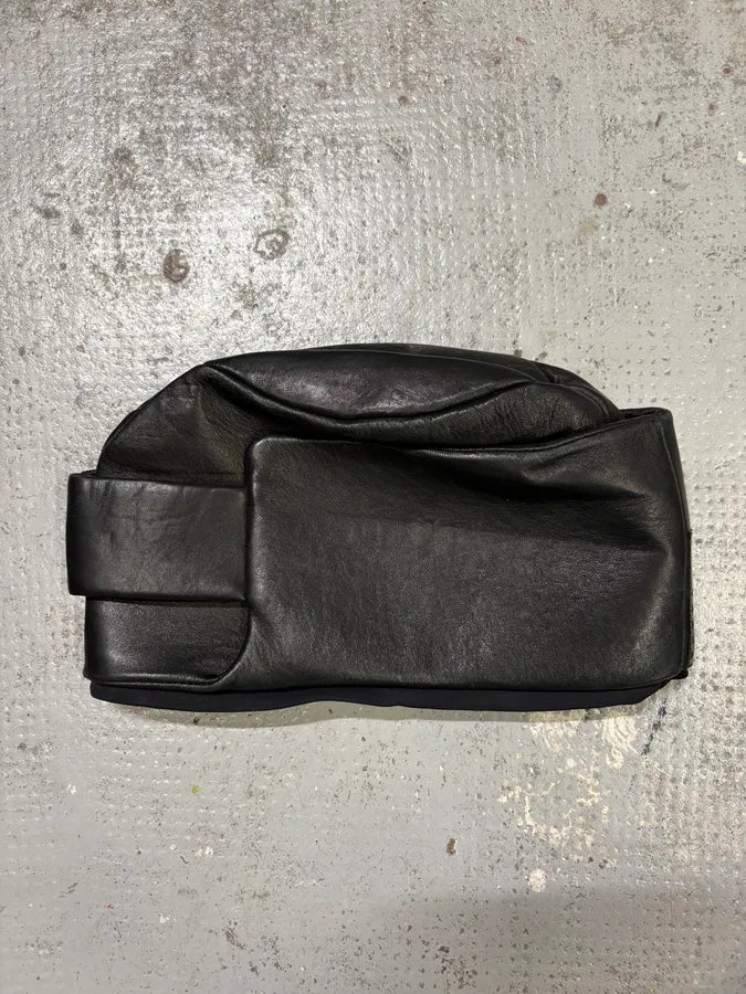 2000s Prada Black Leather Structured Hat tfthgVw 6