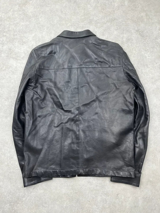 2000s Prada Black Premium Leather Jacket tuBFbRZ 4