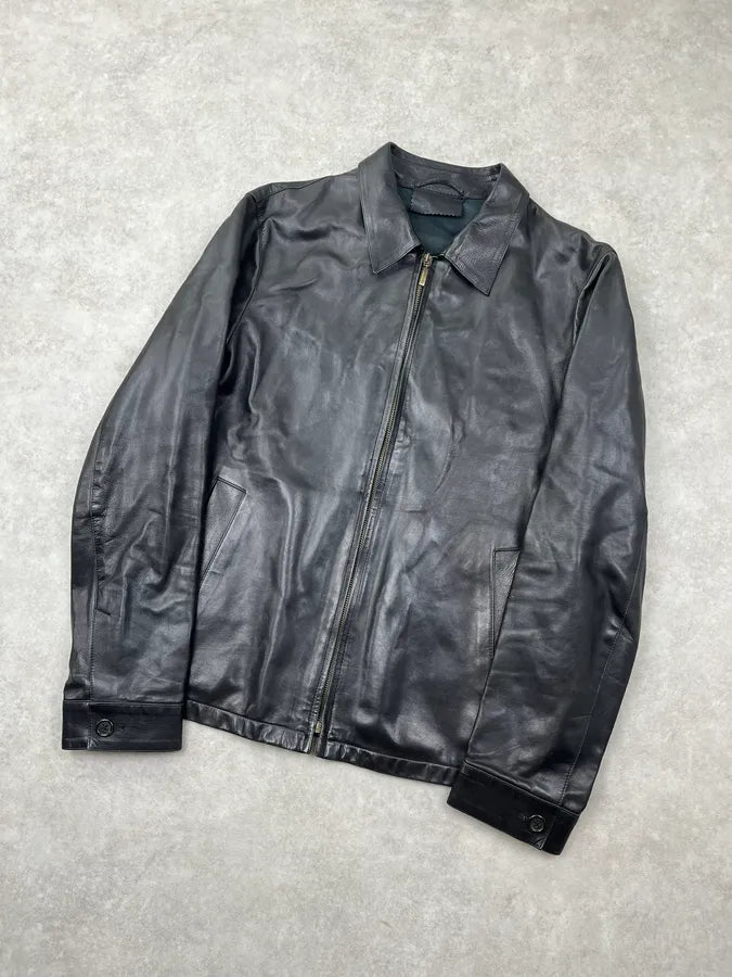 2000s Prada Black Premium Leather Jacket tuBFbRZ 3