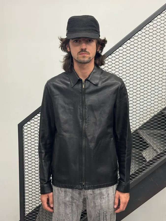 2000s Prada Black Premium Leather Jacket tuBFbRZ 1