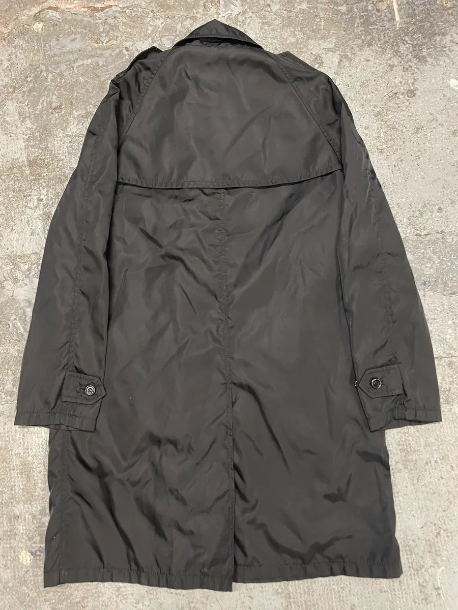 2000s Prada Black Light Nylon Long Naval Jacket (S) WRzzWNf 5