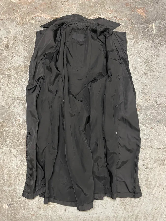 2000s Prada Black Light Nylon Long Naval Jacket (S) WRzzWNf 6