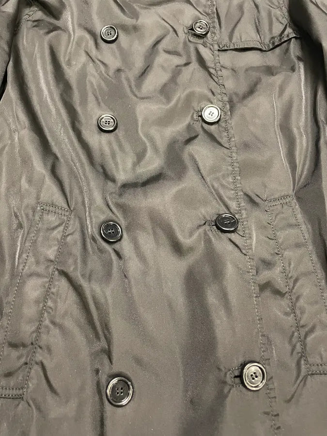 2000s Prada Black Light Nylon Long Naval Jacket (S) WRzzWNf 7