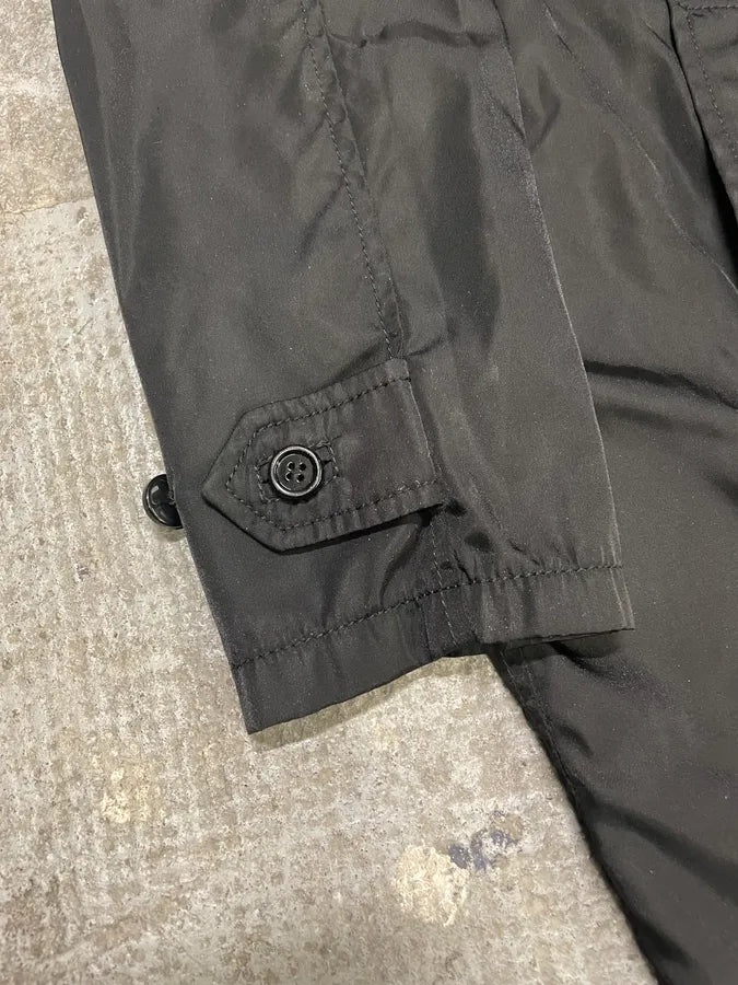 2000s Prada Black Light Nylon Long Naval Jacket (S) WRzzWNf 8