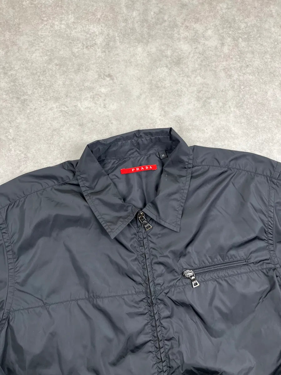 2000s Prada Black Light Windbreaker Jacket yqqlWlt 5