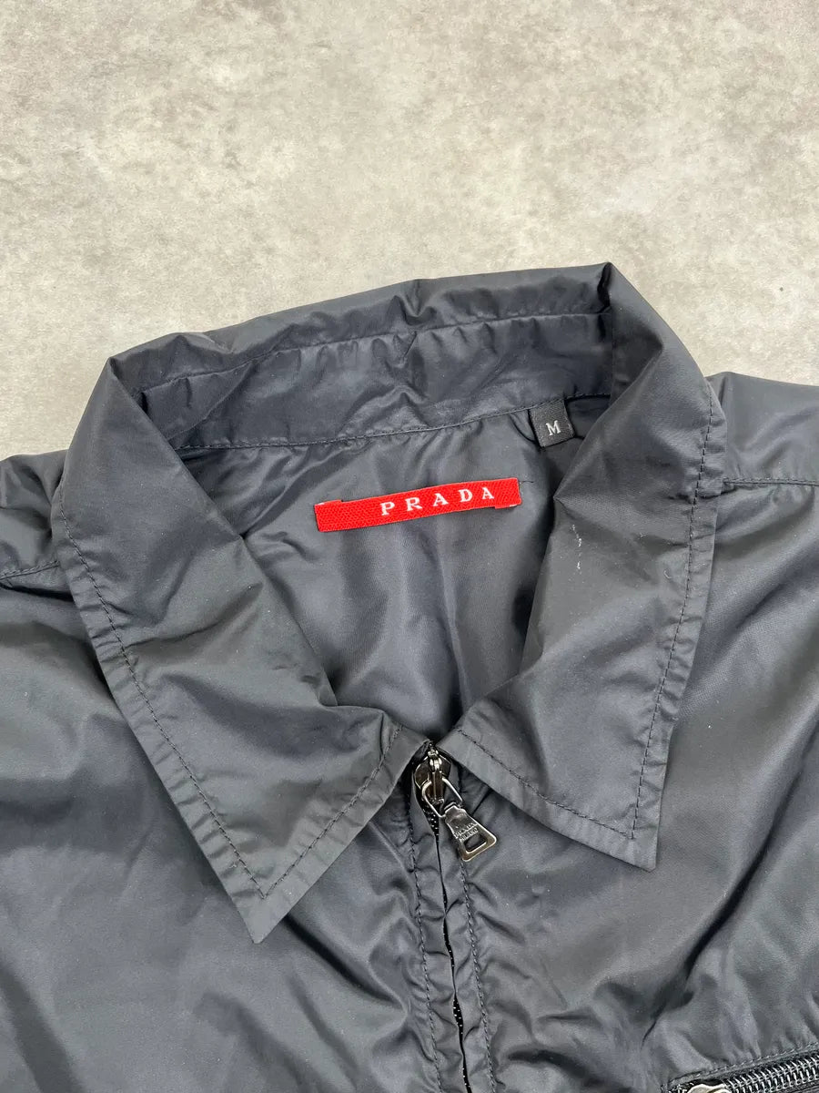 2000s Prada Black Light Windbreaker Jacket yqqlWlt 7