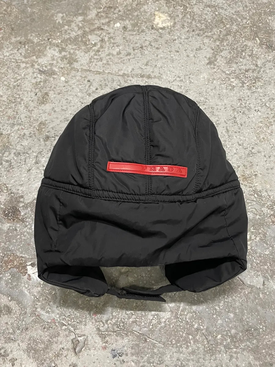 2000s Prada Black Linea Rossa Chapka (OS) 1