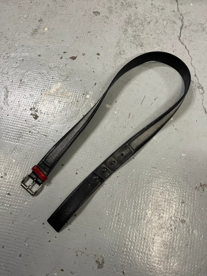 2000s Prada Black Linea Rossa Leather Belt tSmQkFz 1