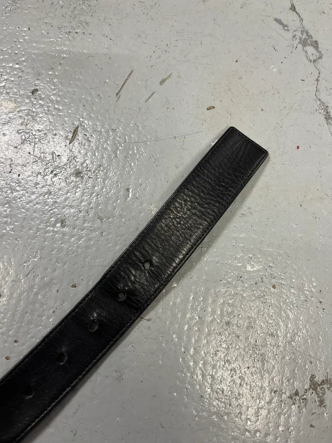 2000s Prada Black Linea Rossa Leather Belt tSmQkFz 5