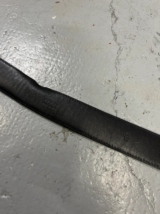 2000s Prada Black Linea Rossa Leather Belt tSmQkFz 7