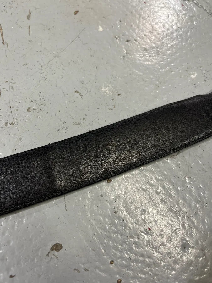 2000s Prada Black Linea Rossa Leather Belt tSmQkFz 8