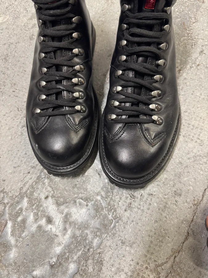2000s Prada Black Linea Rossa Leather Premium Boots (43eu/us9.5) nkLGYQb 2