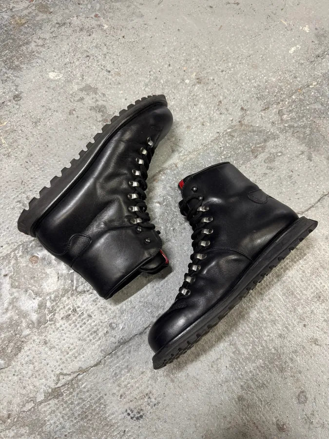 2000s Prada Black Linea Rossa Leather Premium Boots (43eu/us9.5) nkLGYQb 3
