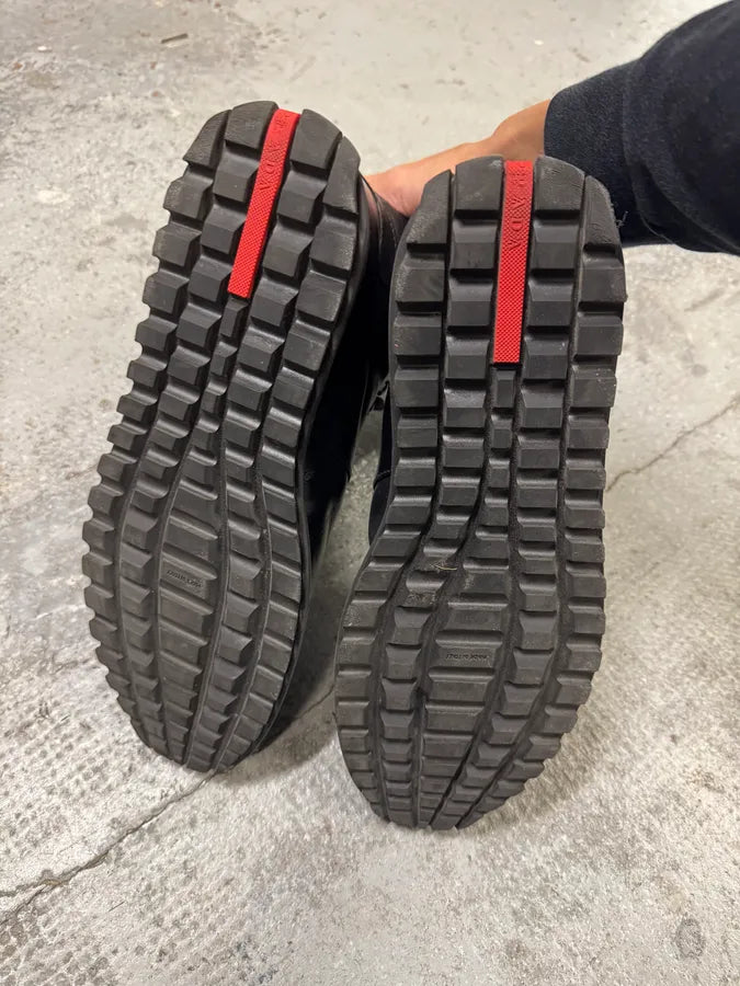 2000s Prada Black Linea Rossa Leather Premium Boots (43eu/us9.5) nkLGYQb 4