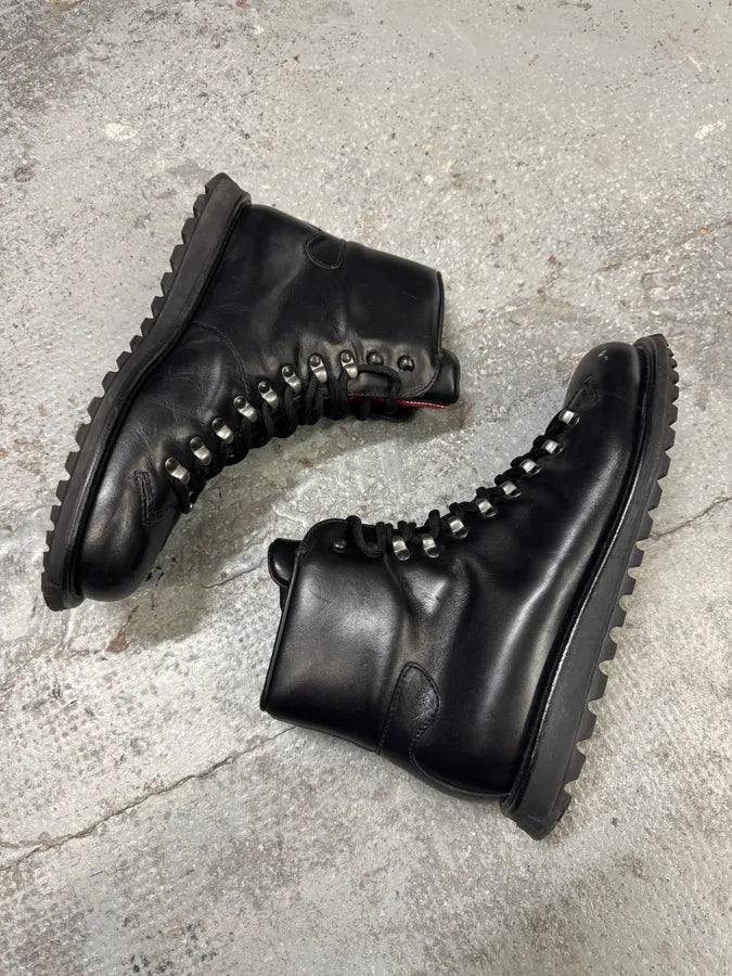 2000s Prada Black Linea Rossa Leather Premium Boots (43eu/us9.5) nkLGYQb 7