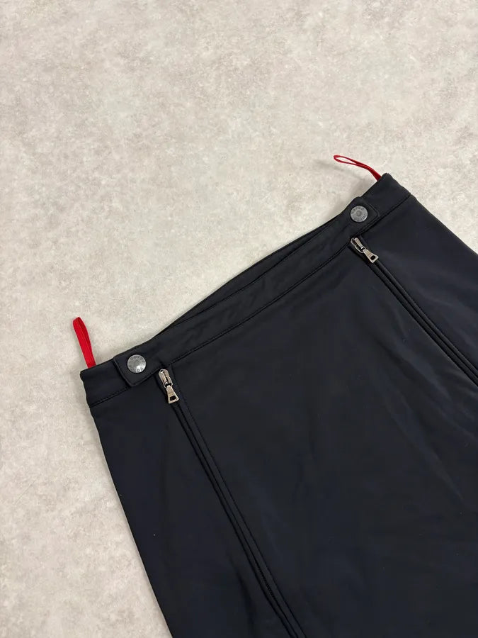 2000s Prada Black Linea Rossa Multi Zips Skirt cvfZTru 5