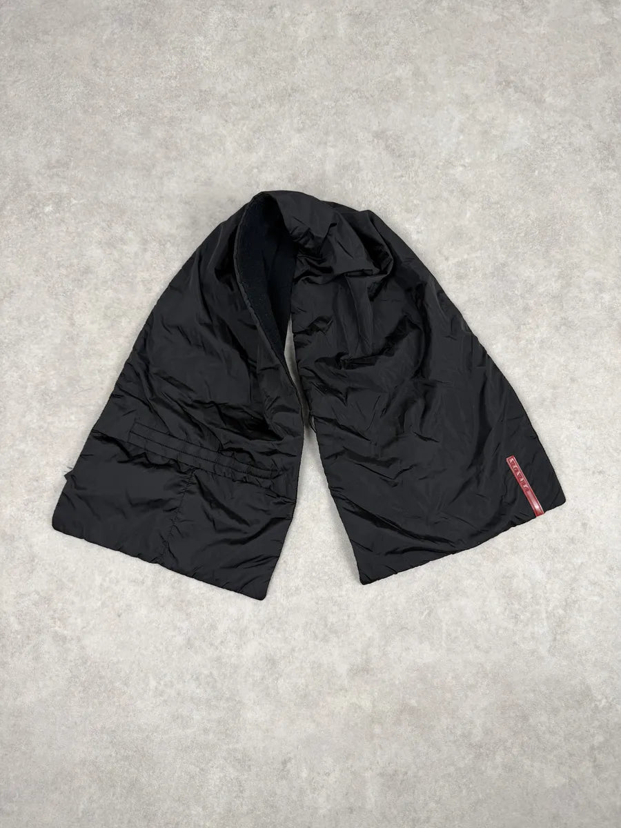 2000s Prada Black Linea Rossa Nylon Scarf vijqtLu 2