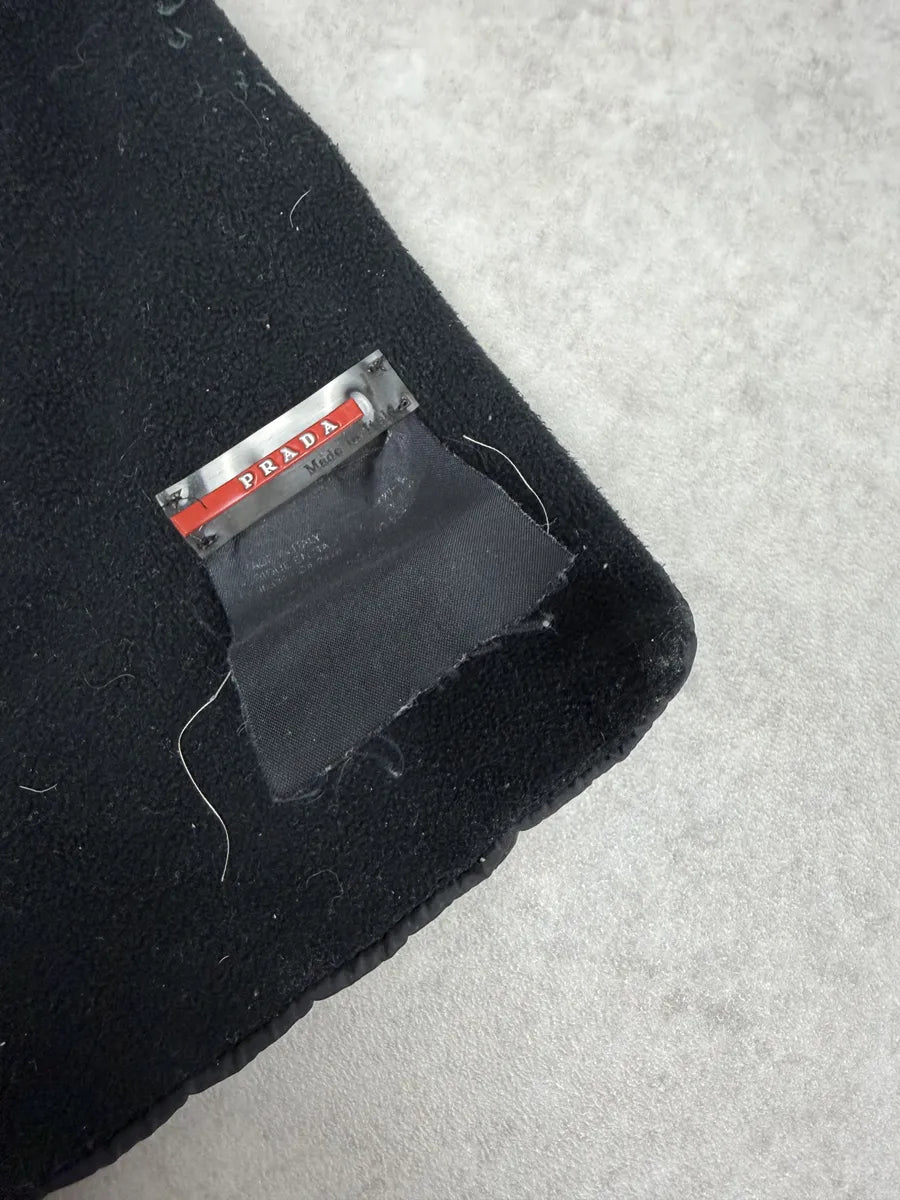 2000s Prada Black Linea Rossa Nylon Scarf vijqtLu 5