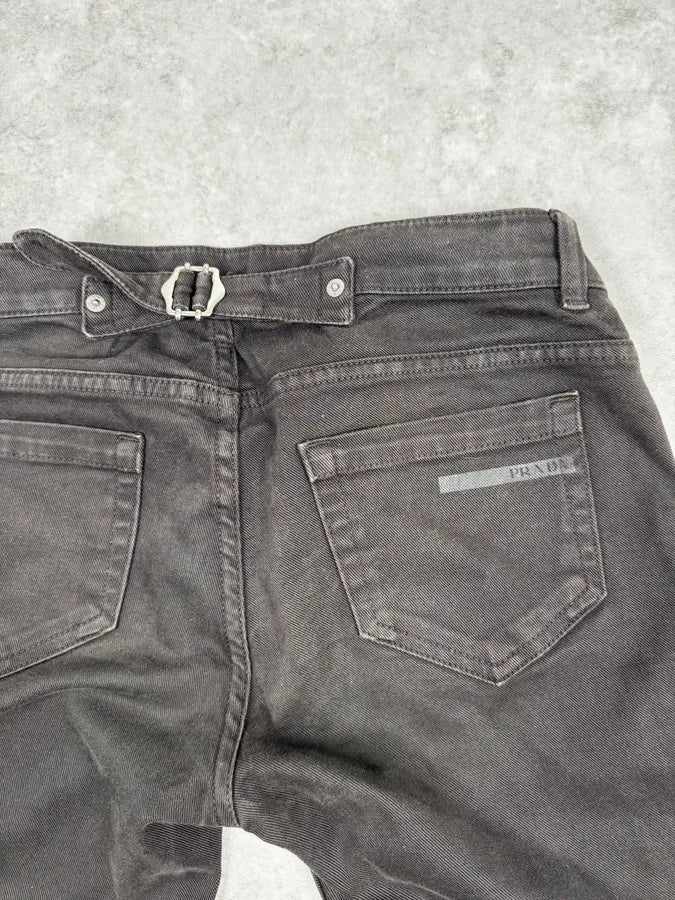 2000s Prada Dark Brown Black Slim Denim Jeans njuUUhP 6