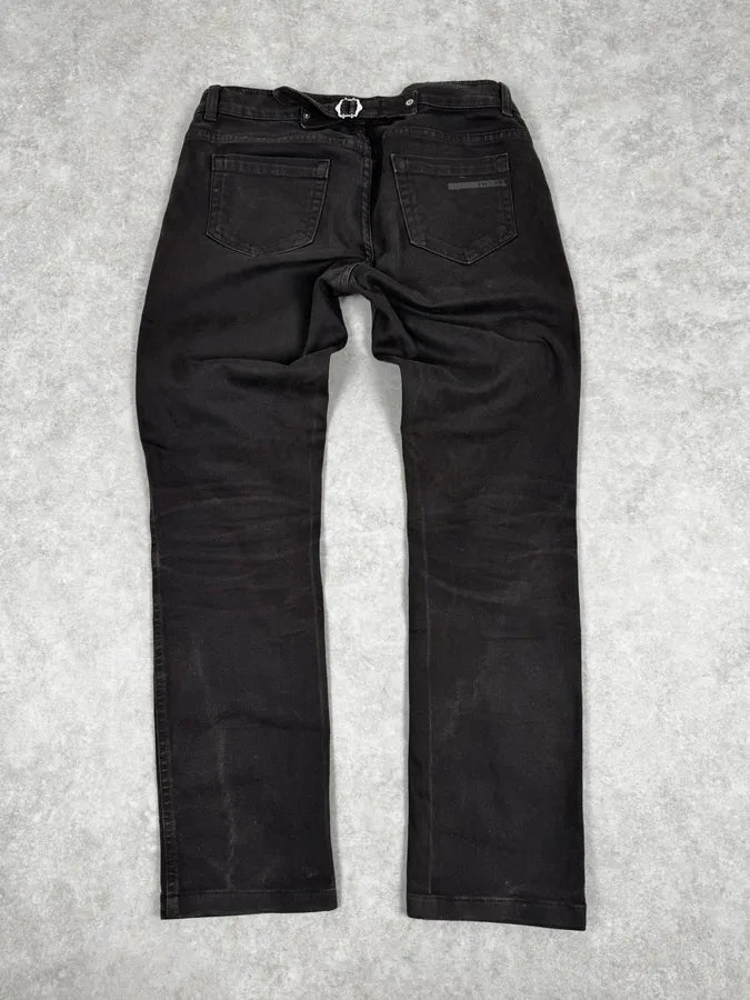 2000s Prada Dark Brown Black Slim Denim Jeans njuUUhP 1