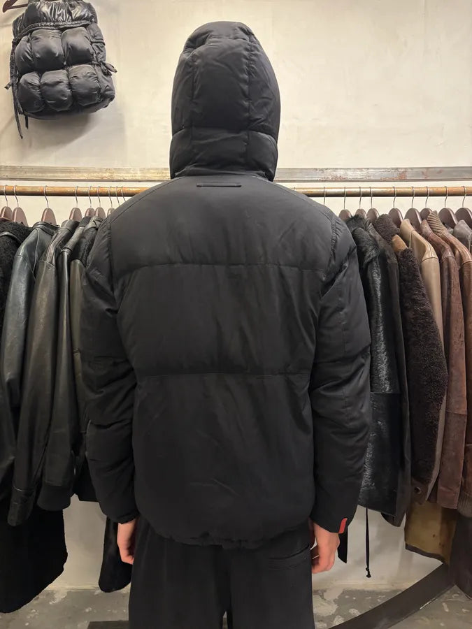 2000s Prada Black Linea Rossa Puffer Hooded Jacket (L) KenrXdq 2