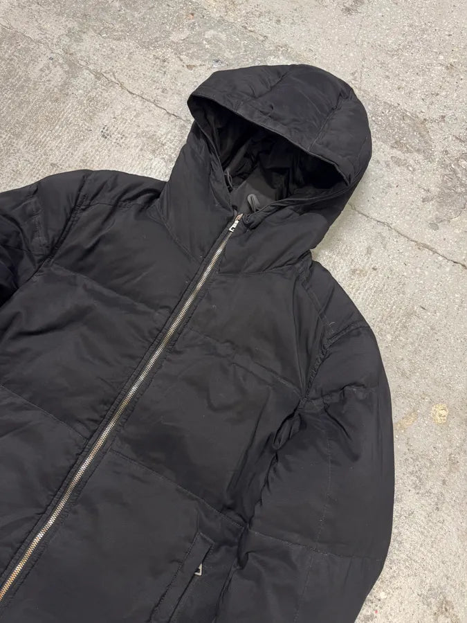 2000s Prada Black Linea Rossa Puffer Hooded Jacket KenrXdq 4