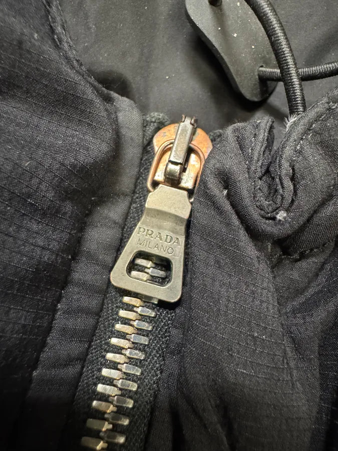 2000s Prada Black Linea Rossa Puffer Hooded Jacket (L) KenrXdq 5