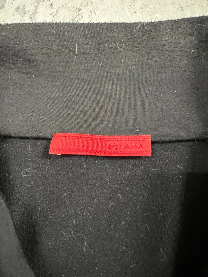 2000s Prada Black Linea Rossa Zip-up Sweater (M) 2