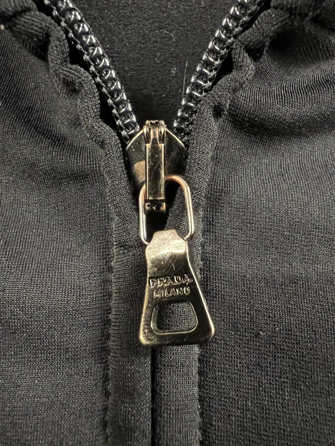 2000s Prada Black Linea Rossa Zip-up Sweater (M) 3