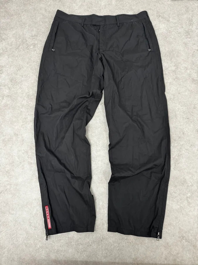 2000s Prada Black Loose Technical Pants FFWVqLz 0