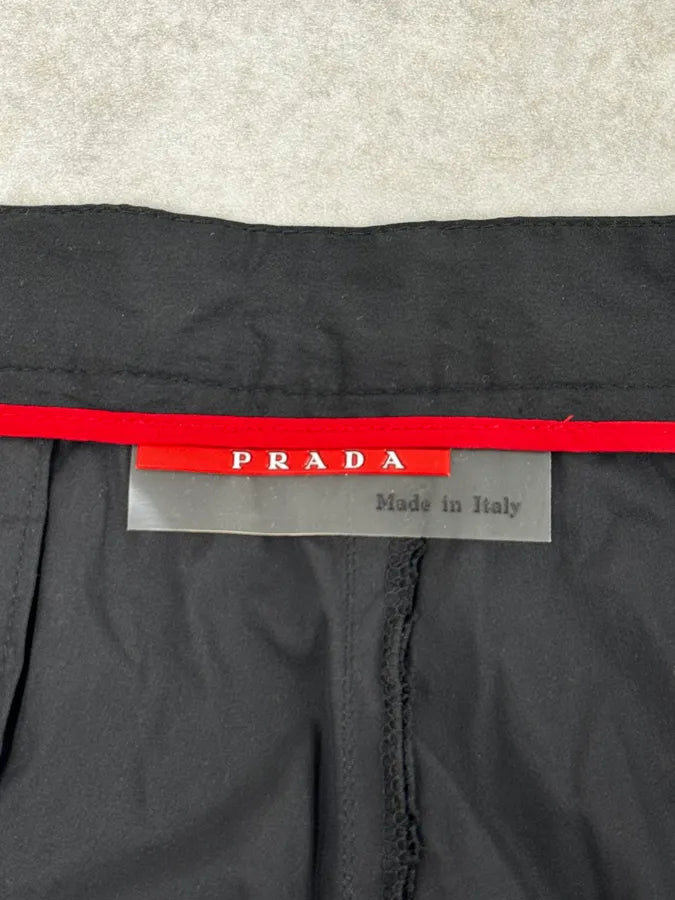 2000s Prada Black Loose Technical Pants FFWVqLz 9