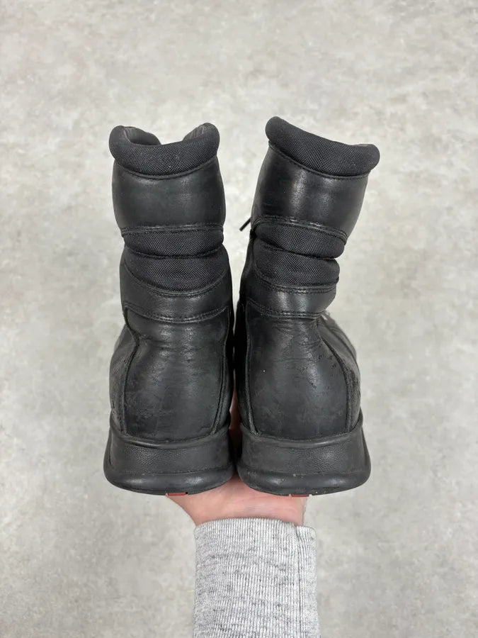2000s Prada Black Metallic Leather Boots ksgKHMq 6