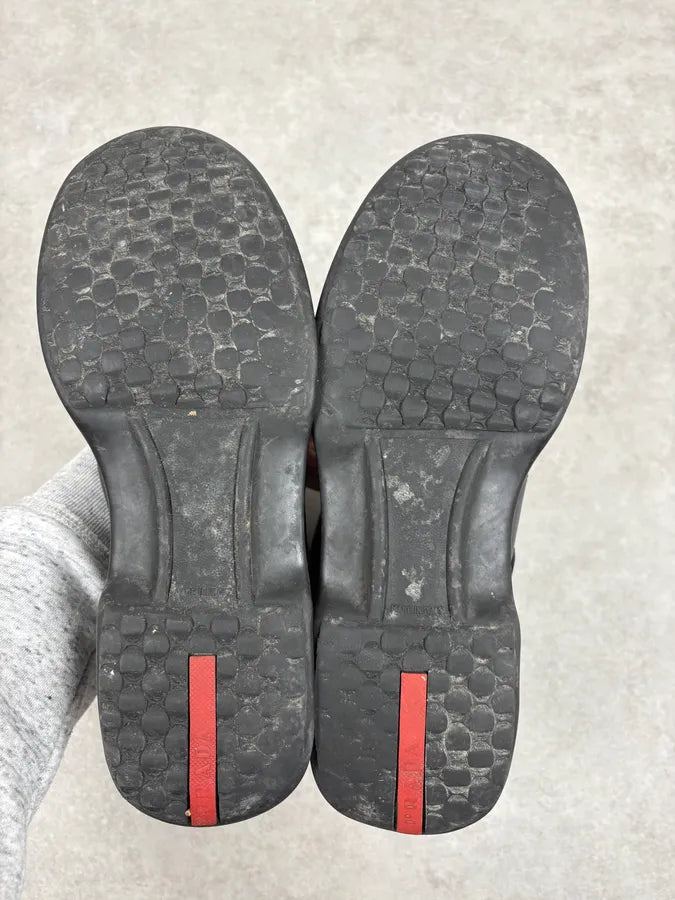 2000s Prada Black Metallic Leather Boots ksgKHMq 7