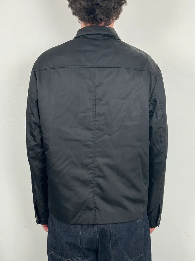 2000s Prada Black Minimal Nylon Bomber Jacket OtJMjdu 2