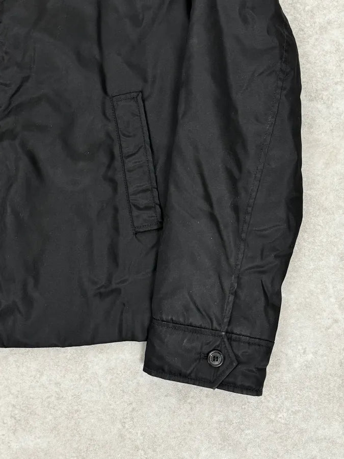 2000s Prada Black Minimal Nylon Bomber Jacket OtJMjdu 6