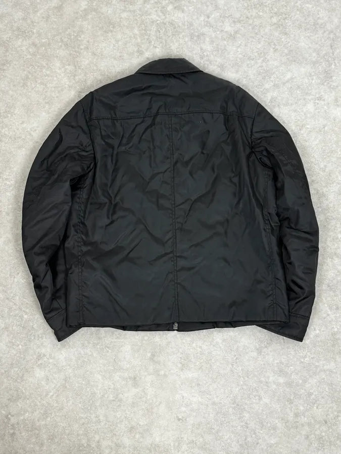 2000s Prada Black Minimal Nylon Bomber Jacket OtJMjdu 3