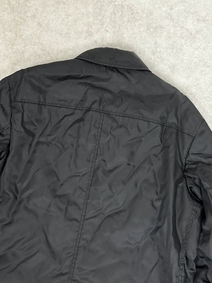 2000s Prada Black Minimal Nylon Bomber Jacket OtJMjdu 5